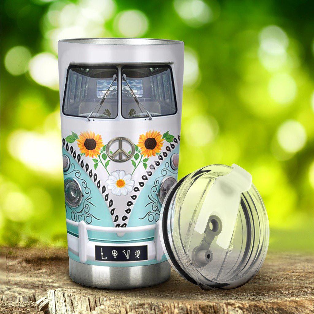 Hippie Van Lover Sunflower 20 Oz Tumbler For Travel Gifts