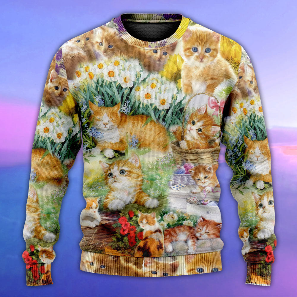 Cute Kitty Lover Art Style – Sweater - Ugly Christmas Sweater