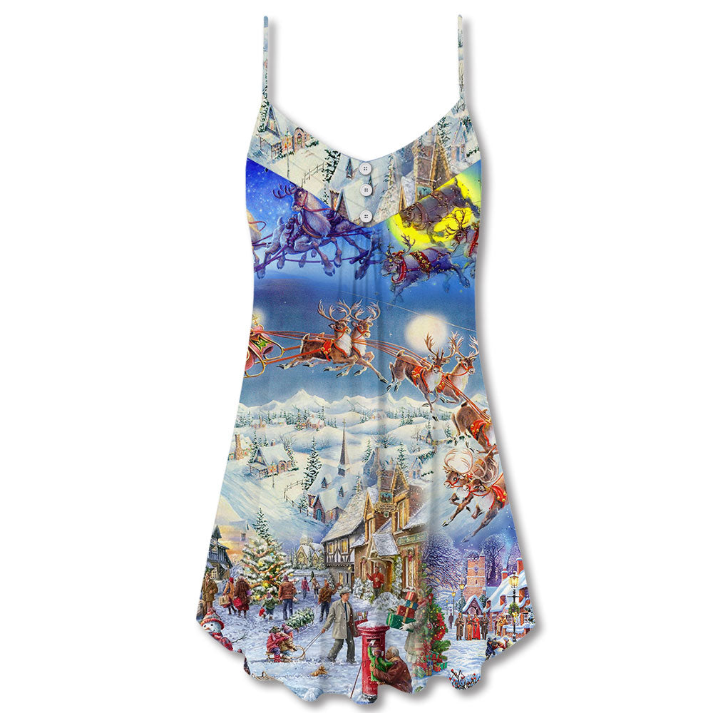 Christmas Be Santa Be Kind – Women's Summer Sleeveless V-Neck Camisole Dress