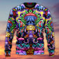 Hippie Mushroom And Skull Art – Sweater - Ugly Christmas Sweater