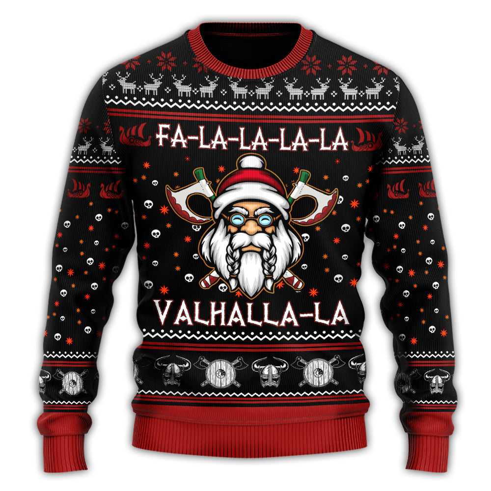 Viking Valhalla White And Red Style – Sweater - Ugly Christmas Sweater