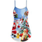 Santa Coming Story Night – Women's Summer Sleeveless V-Neck Camisole Dress
