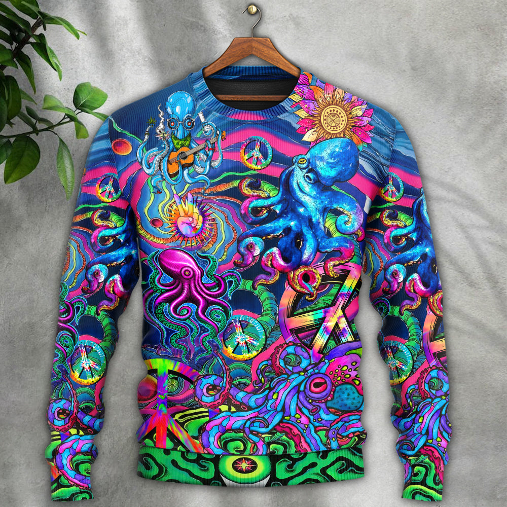 Hippie Octopus Colorful Tie Dye Style – Sweater - Ugly Christmas Sweater