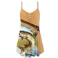 Fishing Old Fisherman Best Catch – Women's Summer Sleeveless V-Neck Camisole Dress