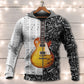 Bass Guitar Musician Black White Style - 3D Hoodie