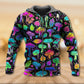 Neon Mushroom Leaf Art - 3D Hoodie