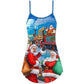 Santa Train Holiday Gift – Women's Summer Sleeveless V-Neck Camisole Dress