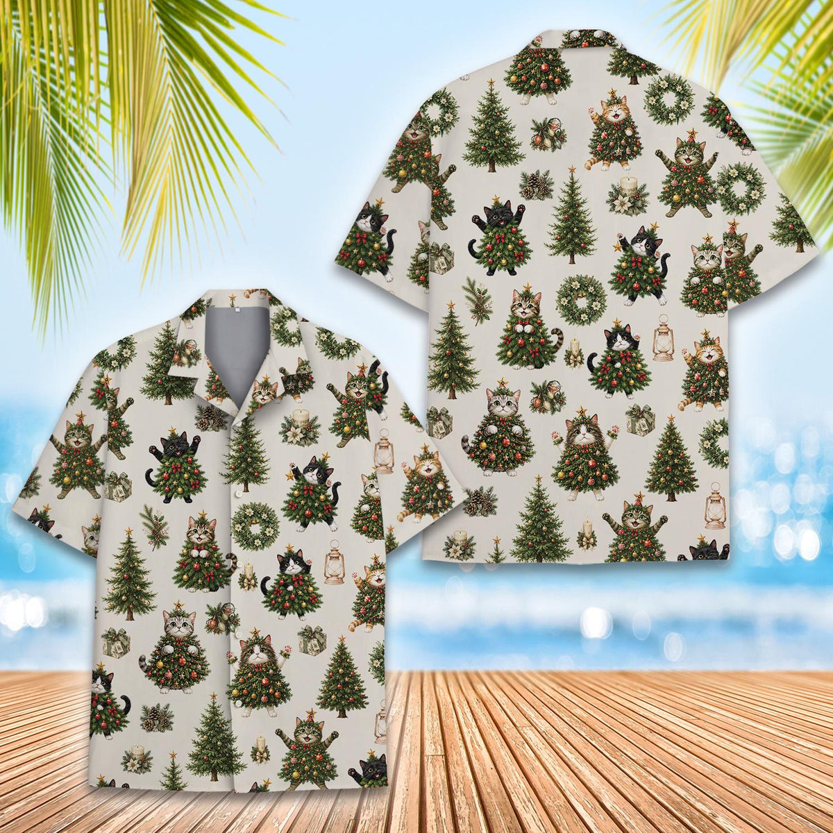 Christmas Cat Tree Funny Holiday – Hawaiian Shirt