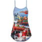 Santa Train Gift Christmas – Women's Summer Sleeveless V-Neck Camisole Dress