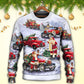 Christmas Santa Red Truck Funny Gift Art – Sweater - Ugly Christmas Sweater