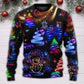 Christmas Neon Art Santa Snowman – Sweater - Ugly Christmas Sweater