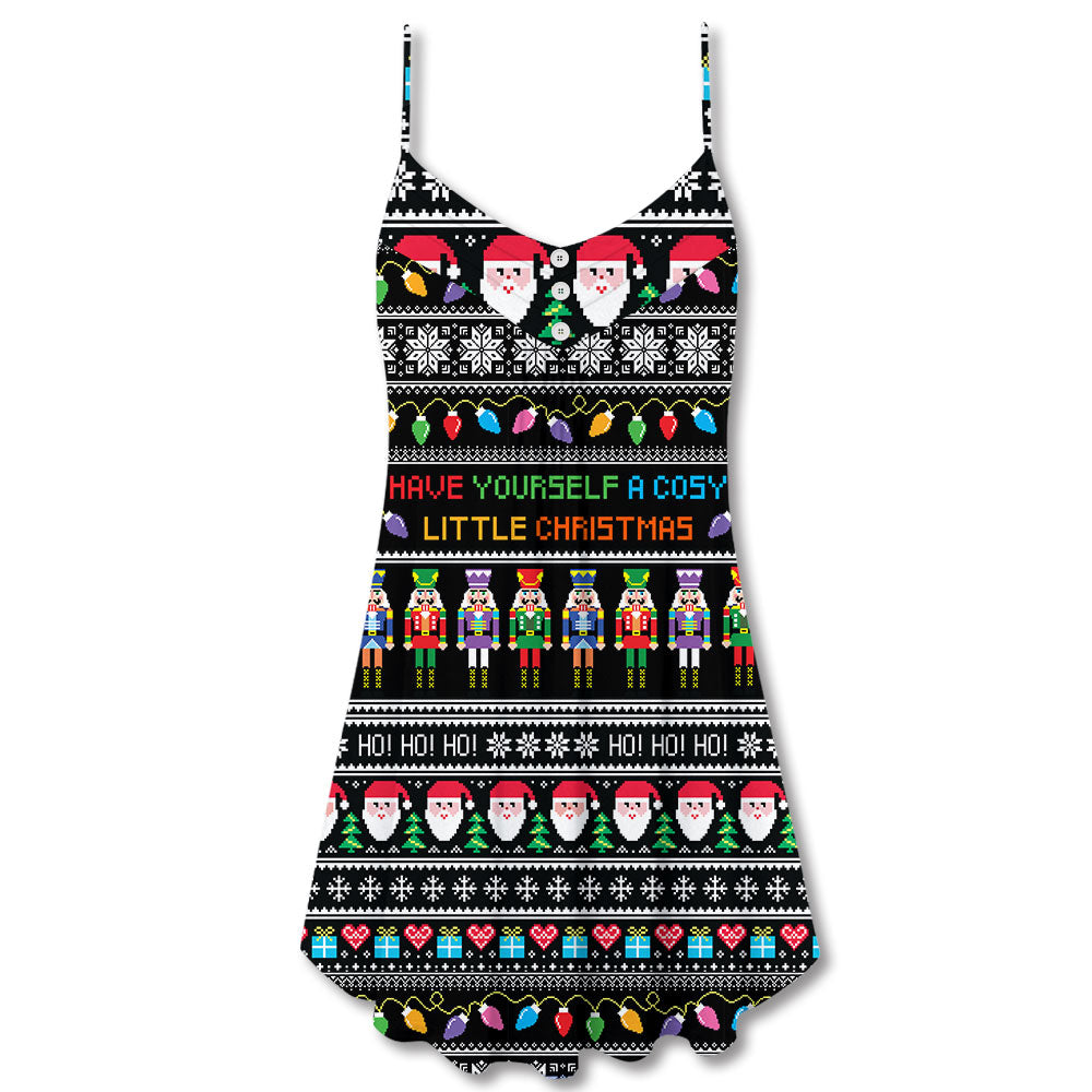 Cozy Little Christmas – Women's Summer Sleeveless V-Neck Camisole Dress