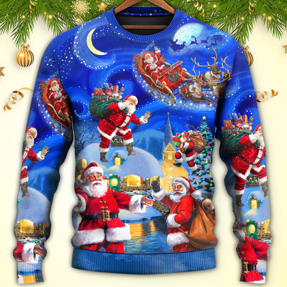 Christmas Santa In Town Magic Night – Sweater - Ugly Christmas Sweater