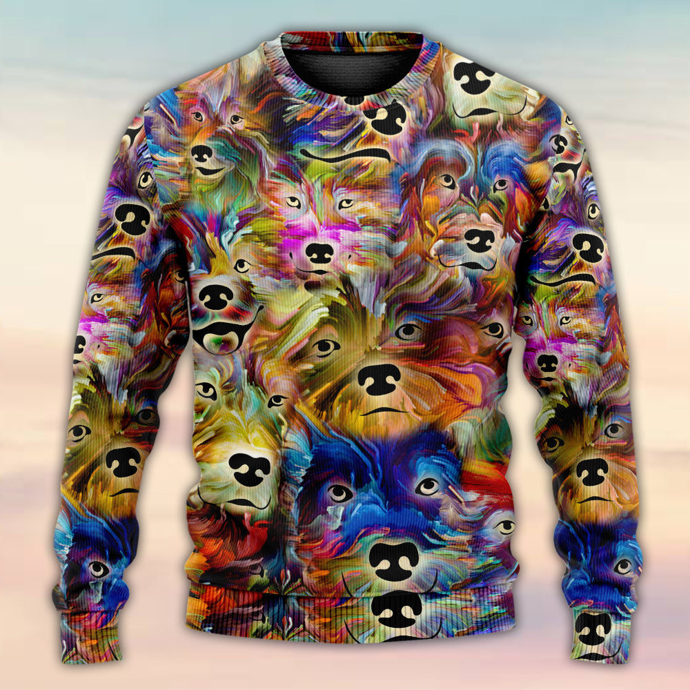 Dog Memory Painting Art Style – Sweater - Ugly Christmas Sweater