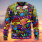 Hippie Mushroom Colorful Lover Art – Sweater - Ugly Christmas Sweater