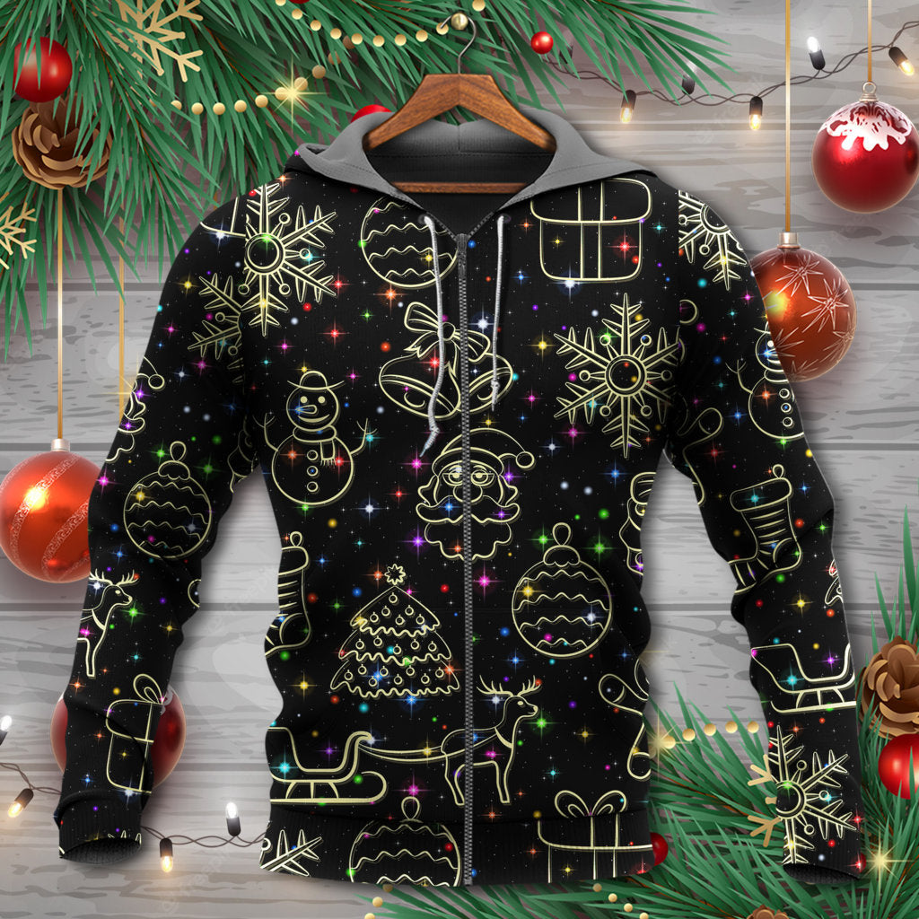 Christmas Neon Starry Night Style - Hoodie