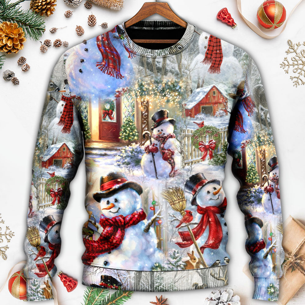 Christmas Snowman Merry Xmas Style – Sweater - Ugly Christmas Sweater