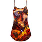 Red Dragon Skull Fire Style – Women's Summer Sleeveless V-Neck Camisole Dress