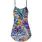 Hippie Cat Art Lover Colorful – Women's Summer Sleeveless V-Neck Camisole Dress