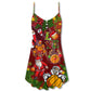 Santa Basketball Christmas Cheer – Women's Summer Sleeveless V-Neck Camisole Dress