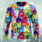 Colorful Cute Kitten Happy Life Art – Sweater - Ugly Christmas Sweater