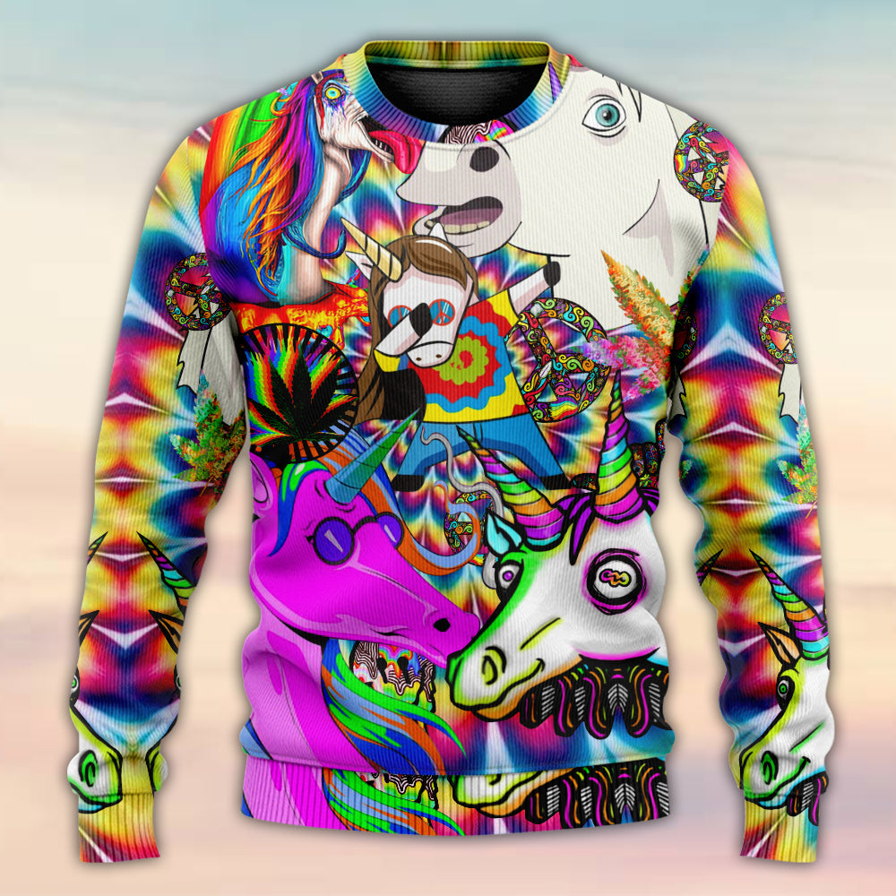 Hippie Unicorn Dream Wonderland Art – Sweater - Ugly Christmas Sweater