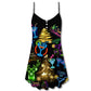 Christmas Cocktail Neon Party – Women's Summer Sleeveless V-Neck Camisole Dress