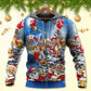 Christmas Funny Santa Drinking Beer Style - Hoodie