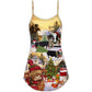 Christmas Cows Love Animals – Women's Summer Sleeveless V-Neck Camisole Dress