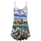 Horse Racing Road Love – Women's Summer Sleeveless V-Neck Camisole Dress