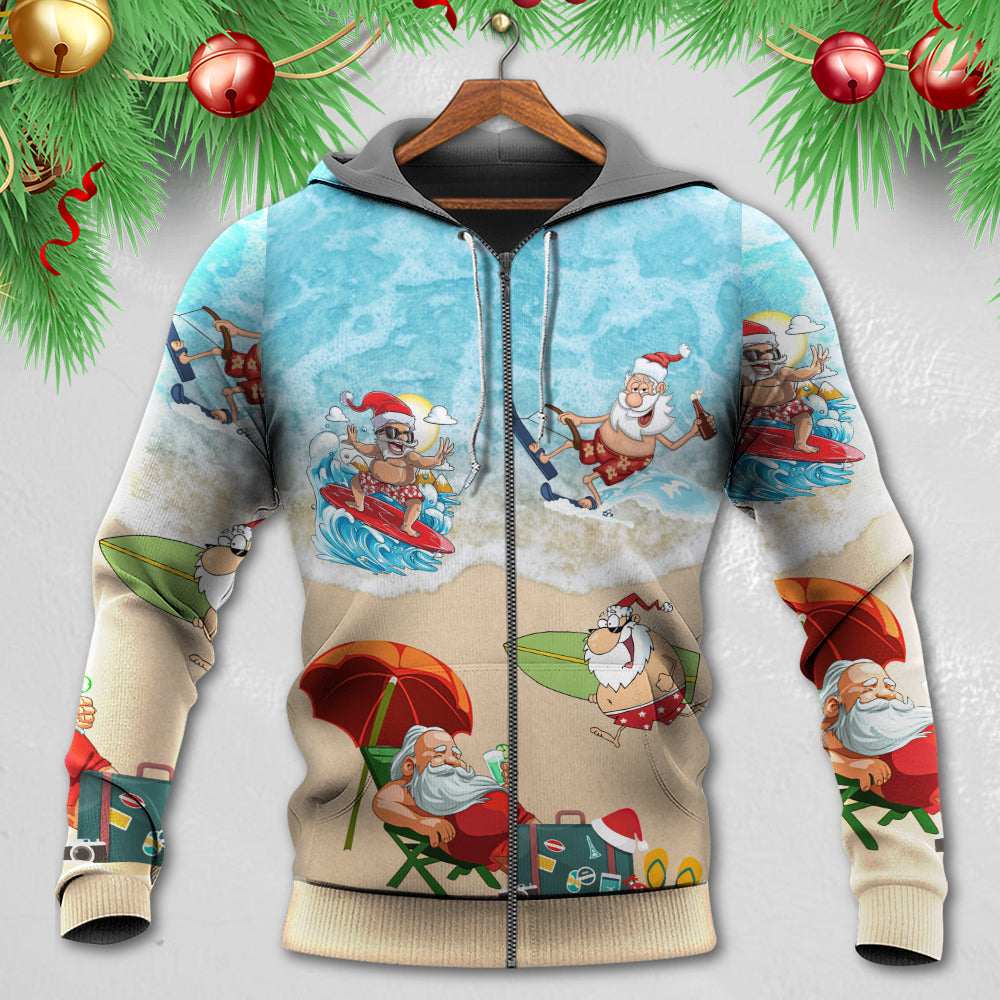 Santa Beach Christmas Fun - 3D Hoodie