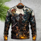 Skull Fantasy Ghost Pirate Art Style – Sweater - Ugly Christmas Sweater