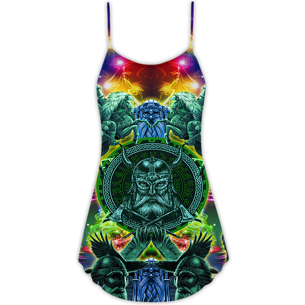 Nordic Green Christmas Style – Women's Summer Sleeveless V-Neck Camisole Dress