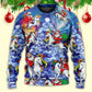 Christmas Santa Riding Unicorn Rainbow Night – Sweater - Ugly Christmas Sweater