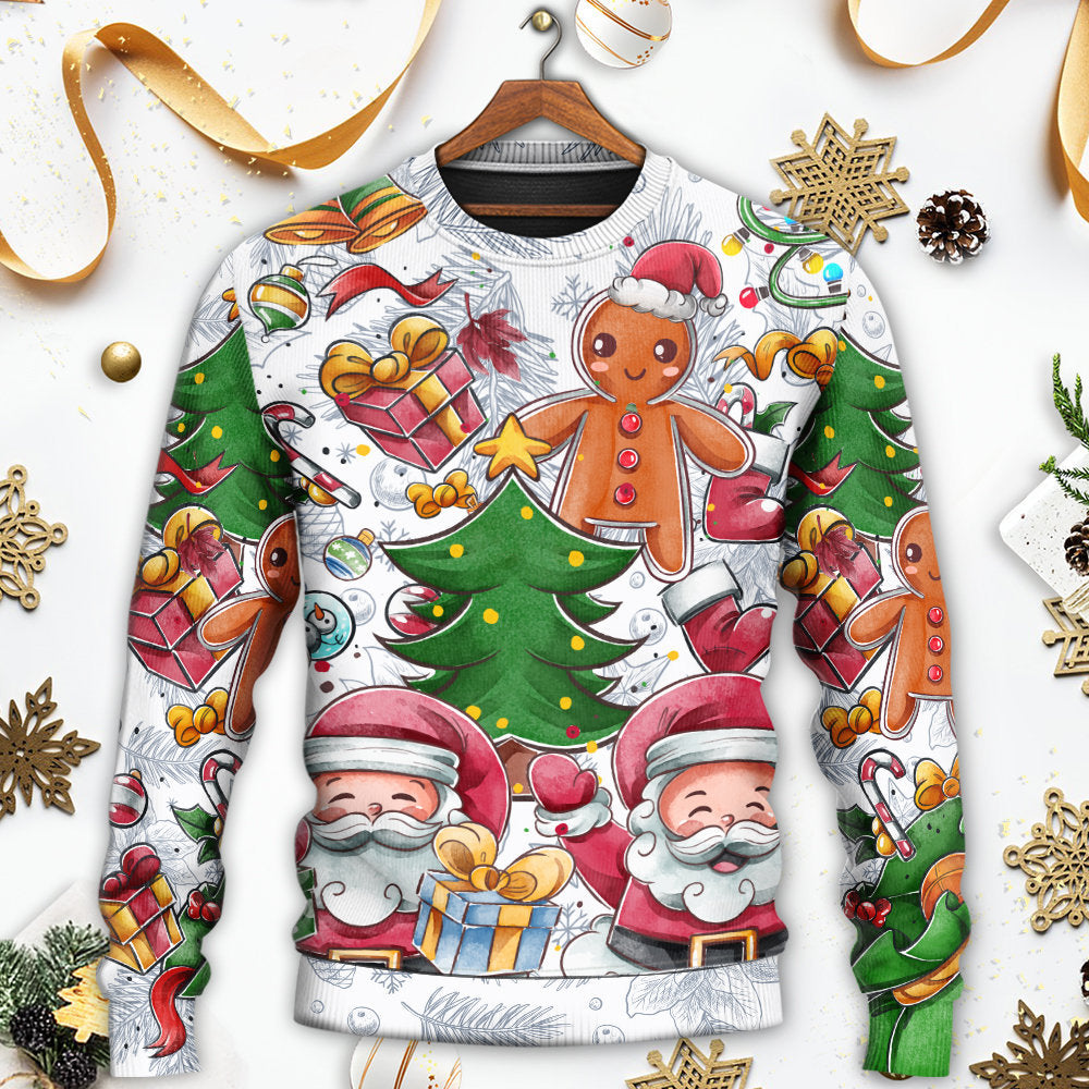 Christmas Santa Cutie Snowman Gingerbread – Sweater - Ugly Christmas Sweater