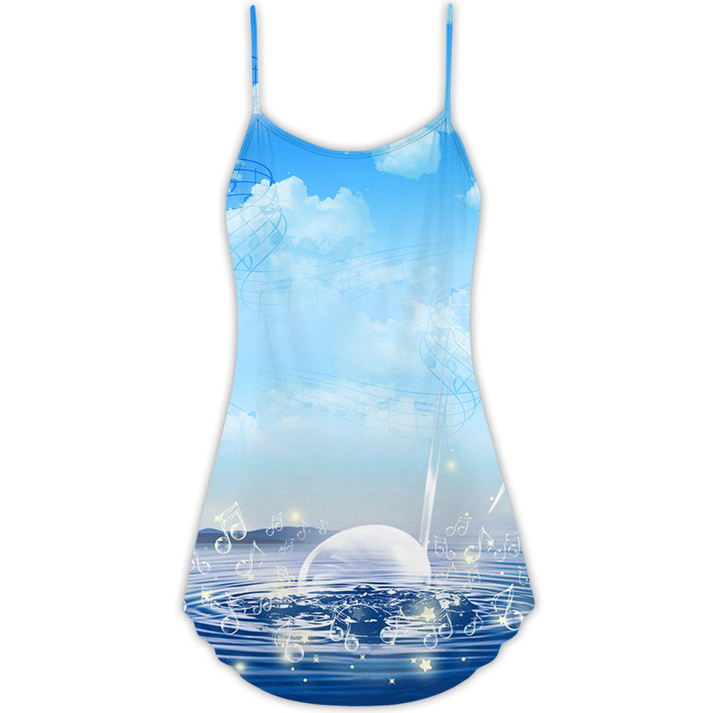 Music Sounds Of Nature – Women's Summer Sleeveless V-Neck Camisole Dress