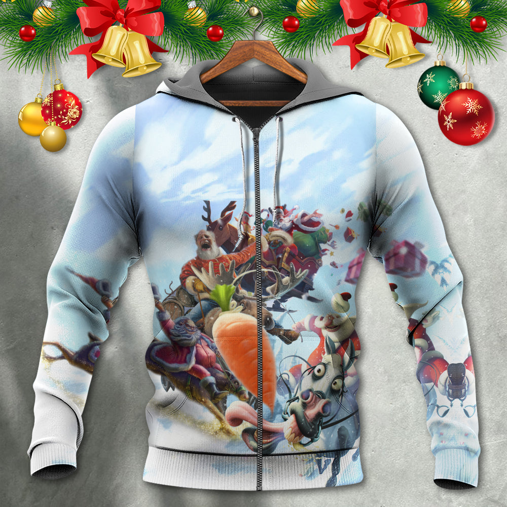 Christmas Santa Happy Funny Xmas - Hoodie