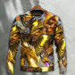 Golden Dragon Skull Fantasy Art – Sweater - Ugly Christmas Sweater