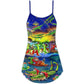 Christmas Santa Riding Alligator – Women's Summer Sleeveless V-Neck Camisole Dress