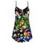 Billiard Lover Merry Christmas – Women's Summer Sleeveless V-Neck Camisole Dress
