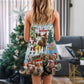 Christmas Happy Horse Holiday – Women's Summer Sleeveless V-Neck Camisole Dress