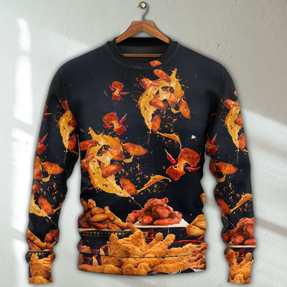 Chicken Wings Fast Food Delicious Art – Sweater - Ugly Christmas Sweater