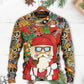 Christmas Hippie Santa Love And Peace – Sweater - Ugly Christmas Sweater