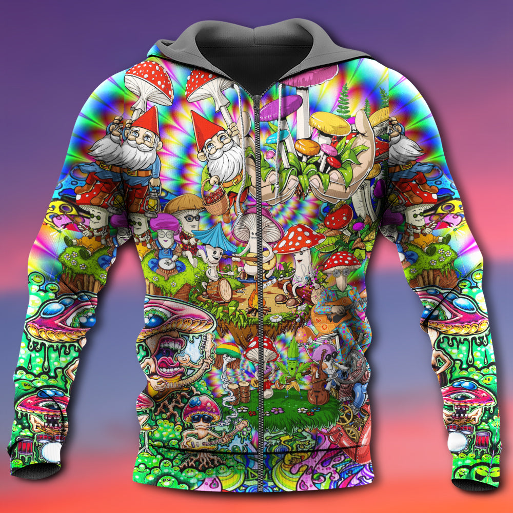 Hippie Mushroom Music Life Band Art – 3D Hoodie