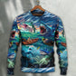 Fishing Shark Crazy Art Style – Sweater - Ugly Christmas Sweater