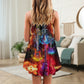 Acoustic Guitar Lover Colorful – Women's Summer Sleeveless V-Neck Camisole Dress