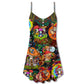 Hippie Mushroom Trippy Colorful Lover – Women's Summer Sleeveless V-Neck Camisole Dress