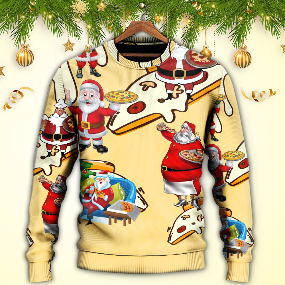 Christmas Santa Eating Pizza Fun – Sweater - Ugly Christmas Sweater