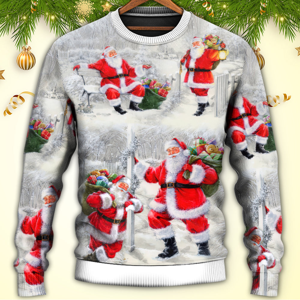 Christmas Santa Always With You Art – Sweater - Ugly Christmas Sweater