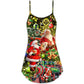 Christmas Santa Is Coming – Women's Summer Sleeveless V-Neck Camisole Dress